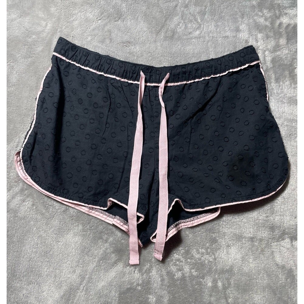 Secret Treasures Womens PJs Sleep Shorts Size Medium 8-10 Black Pink 100% Cotton